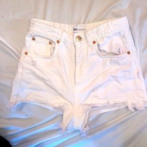 ZARA white jean shorts